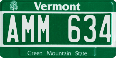 VT license plate AMM634