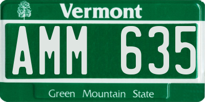 VT license plate AMM635