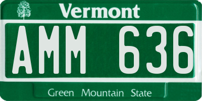 VT license plate AMM636