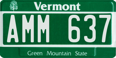 VT license plate AMM637