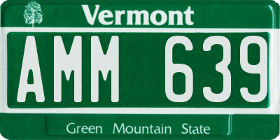 VT license plate AMM639