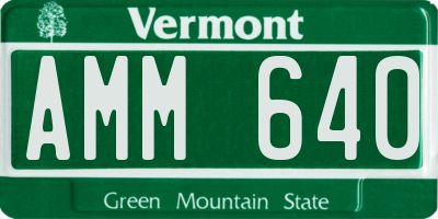 VT license plate AMM640