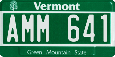 VT license plate AMM641