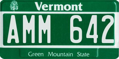 VT license plate AMM642