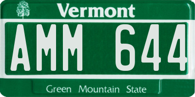 VT license plate AMM644