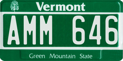 VT license plate AMM646