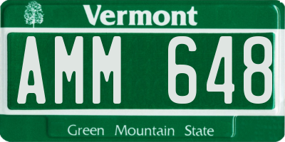 VT license plate AMM648