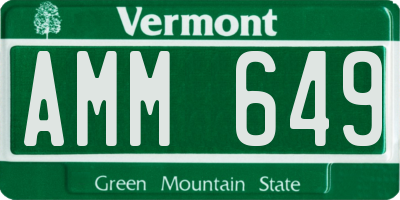 VT license plate AMM649