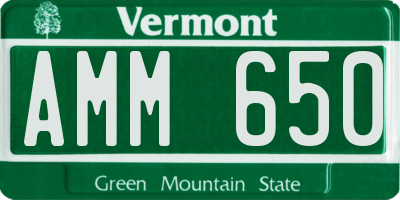 VT license plate AMM650