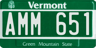 VT license plate AMM651