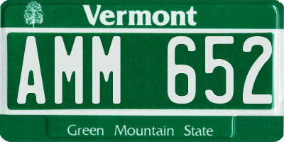 VT license plate AMM652
