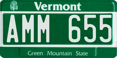 VT license plate AMM655
