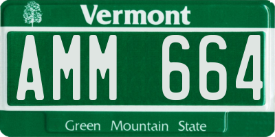 VT license plate AMM664