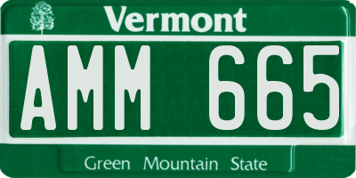 VT license plate AMM665