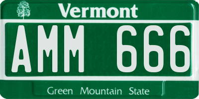 VT license plate AMM666
