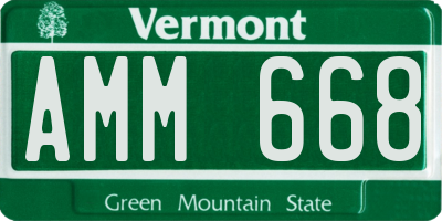 VT license plate AMM668