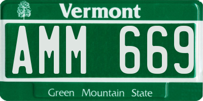VT license plate AMM669