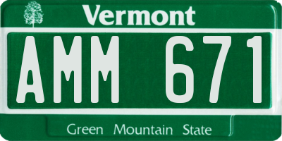 VT license plate AMM671