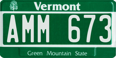 VT license plate AMM673