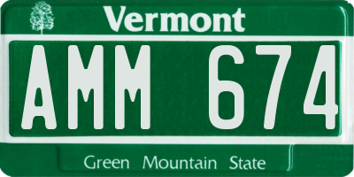 VT license plate AMM674