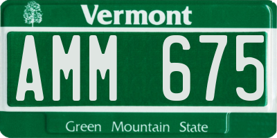 VT license plate AMM675