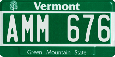 VT license plate AMM676