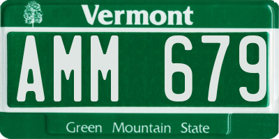 VT license plate AMM679