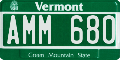 VT license plate AMM680