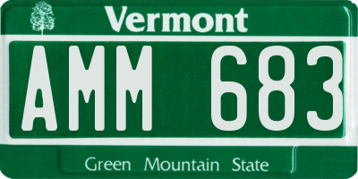 VT license plate AMM683