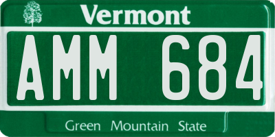 VT license plate AMM684