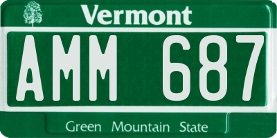 VT license plate AMM687