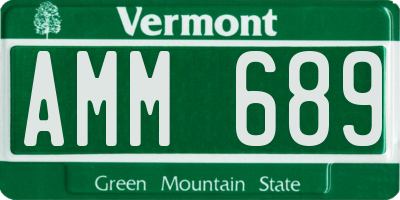 VT license plate AMM689