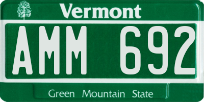 VT license plate AMM692
