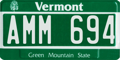 VT license plate AMM694