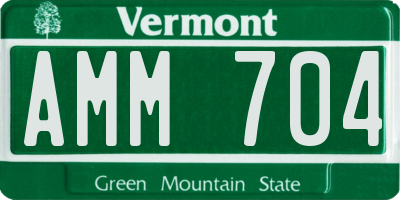 VT license plate AMM704
