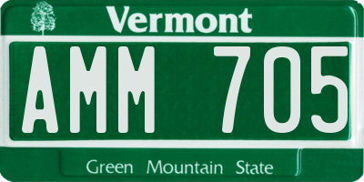 VT license plate AMM705