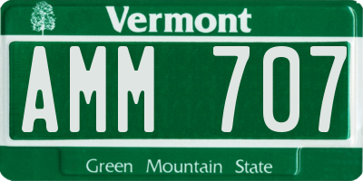 VT license plate AMM707