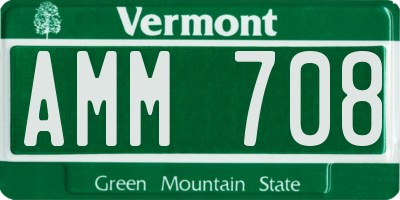 VT license plate AMM708