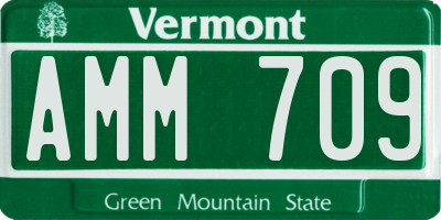 VT license plate AMM709