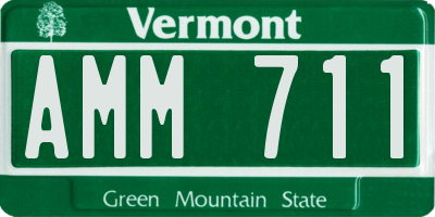 VT license plate AMM711