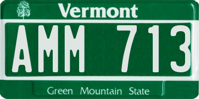 VT license plate AMM713