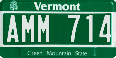VT license plate AMM714