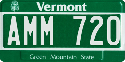 VT license plate AMM720