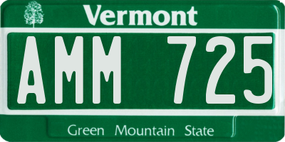 VT license plate AMM725