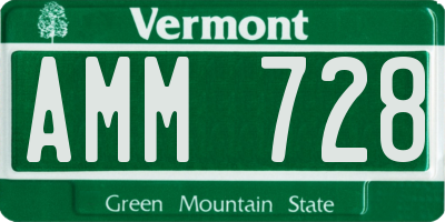 VT license plate AMM728