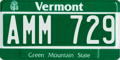 VT license plate AMM729