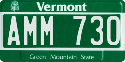 VT license plate AMM730