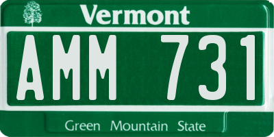 VT license plate AMM731