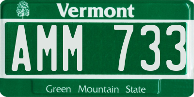VT license plate AMM733