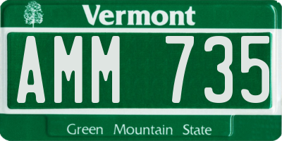 VT license plate AMM735